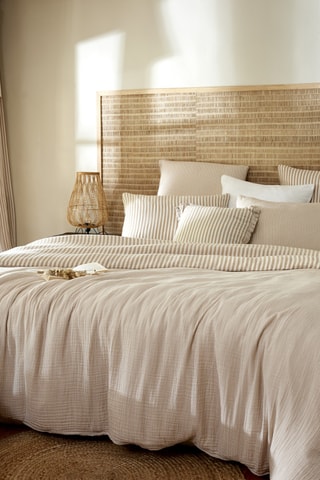 Housse de couette Romie - Beige et blanc