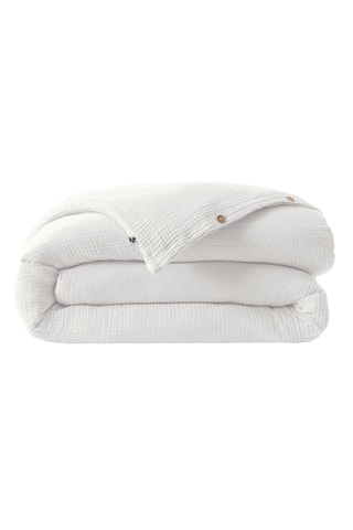 Housse de couette en quadruple gaze de coton Ina - Blanc