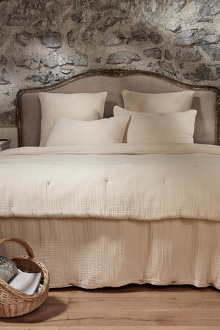 Housse de couette en quadruple gaze de coton Ina - Beige clair