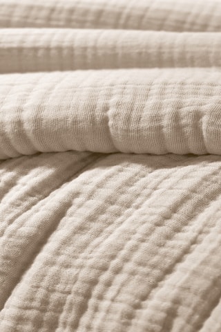 Housse de couette en quadruple gaze de coton Ina - Beige clair