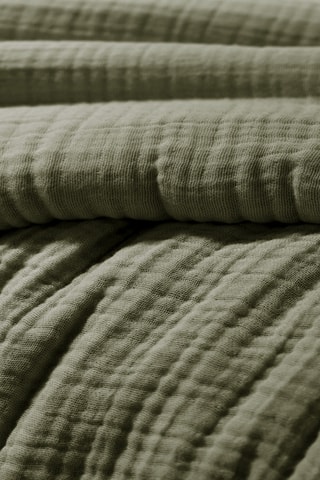 Housse de couette en quadruple gaze de coton Ina - Kaki