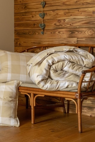 Housse de couette Hector - Blanc et beige