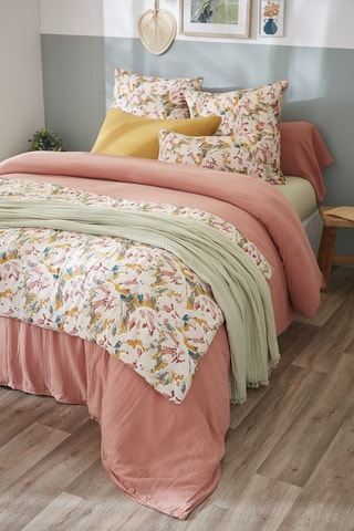 Bout de lit Clarence - Blanc et rose