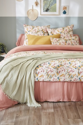 Bout de lit Clarence - Blanc et rose