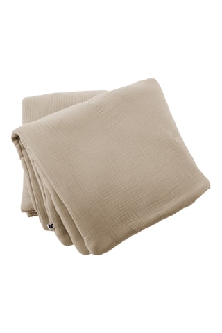 Couvre-lit en quadruple gaze de coton Ina - Beige