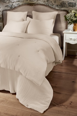 Couvre-lit en quadruple gaze de coton Ina - Ecru