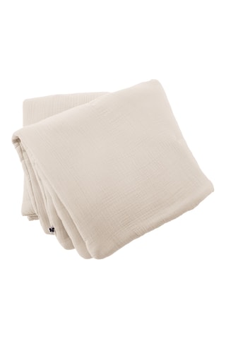 Couvre-lit en quadruple gaze de coton Ina - Ecru