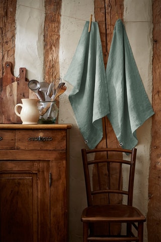  2 torchons en lin lavé Soline  Eucalyptus