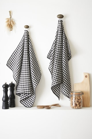 2 torchons Vickie - Noir et blanc