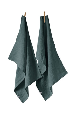  2 torchons en lin lavé Soline  Ardoise