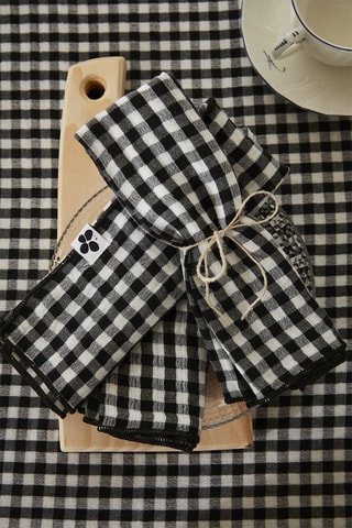 3 serviettes de table Vicikie - Noir et blanc