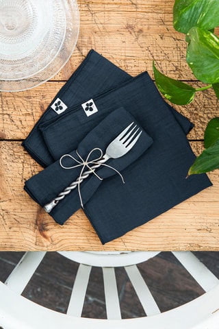 3 serviettes de table Gaïa - Minuit