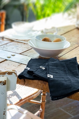3 serviettes de table Gaïa - Minuit
