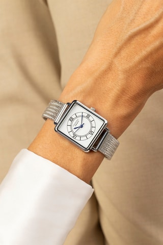 Stalen Quartz Horloge - Zilverkleurig en wit - Frederic Graff