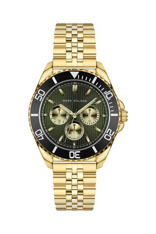 Stalen Quartz Horloge - Chronograaf - Goudkleurig en Zwart