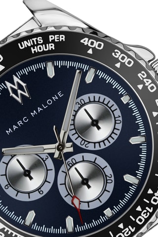 Stalen Quartz Horloge - Tachymeter - Zilverkleurig en Zwart