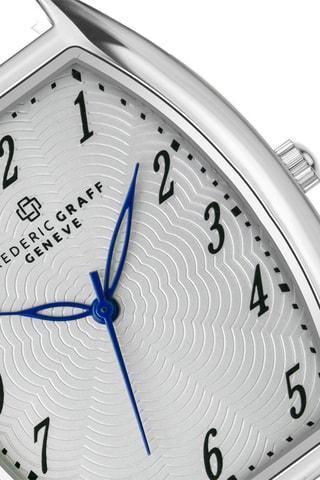 Leren Quartz Horloge - Zwart en Zilverkleurig - Frederic Graff