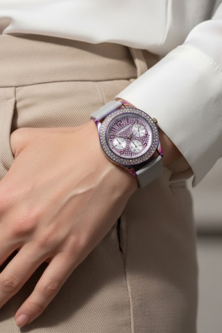 Leren Quartz Horloge - Chronograaf - Grijs