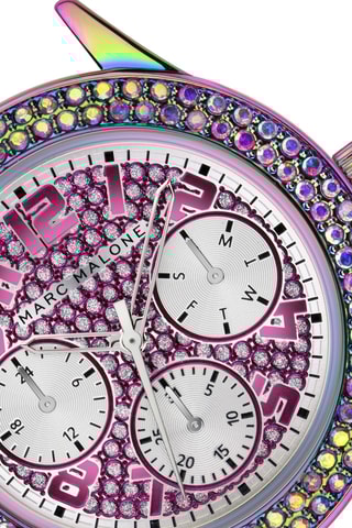 Leren Quartz Horloge - Chronograaf - Wit en Grijs