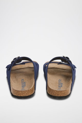 Mules en nubuck - Bleu marine