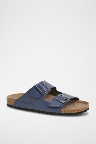 Mules en cuir - Bleu marine