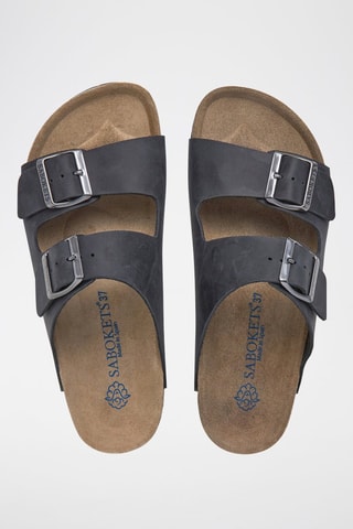 Mules en cuir - Noir