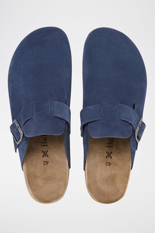 Sabots en nubuck - Bleu marine