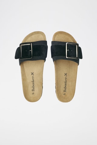 Mules en cuir - 
Noir