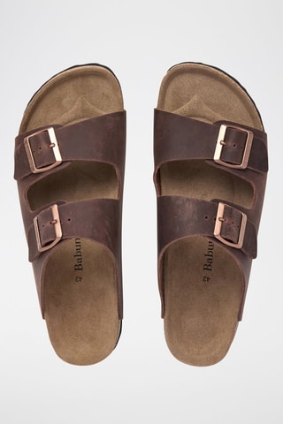 Mules en cuir - Marron foncé