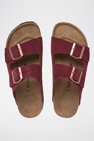 Mules en nubuck - Bordeaux