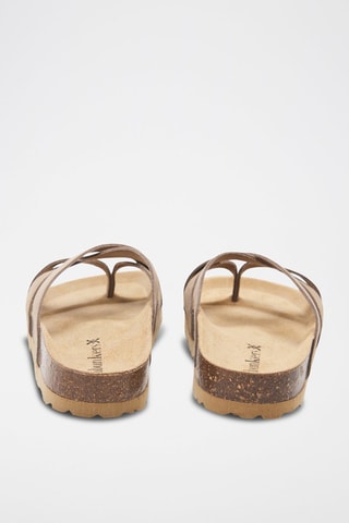 Mules en cuir - 
Marron