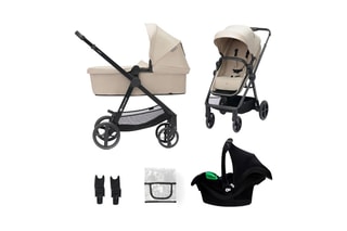 Poussette Newly 3 en 1 Mink Pro  - Dès la naissance - Jusqu'à 22 kg - Noir et beige