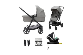 Poussette Newly 4 en 1 Mink Pro - Dès la naissance - Jusqu'à 22 kg - Beige et gris