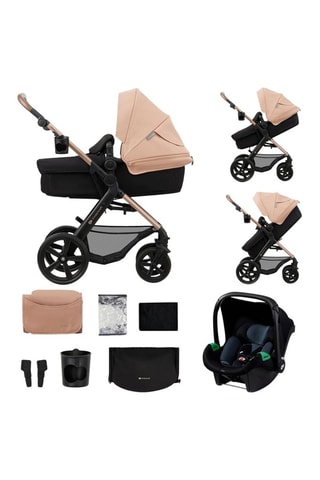 Poussette trio + accessoires Moov 2  - Dès la naissance - Jusqu'à 27 kg - Beige