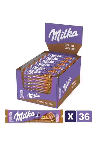 Barre de chocolat au lait Peanut Caramel Milka - 36 x 37 g