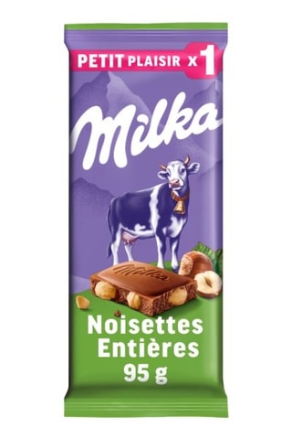 8 x Tablette Milka au Lait noisettes entières - 95 g