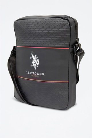 Mala a tiracolo 10" Middle Stripe - Preto e vermelho