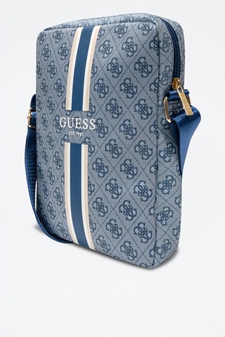 Mala a tiracolo 10" Stripe 4G - Branco, azul e rosa