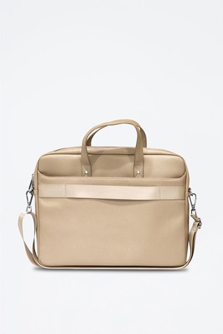 Pasta para portátil Saffiano - Bege