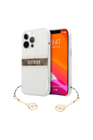 Capa iPhone 13 Pro Transparente e castanho - Guess