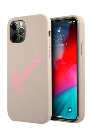 Capa iPhone 12 et 12 Pro Creme e rosa  - Guess