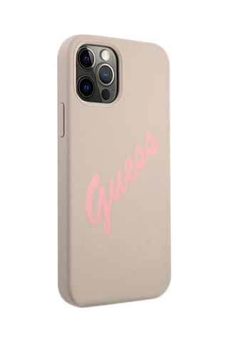 Capa iPhone 12 et 12 Pro Creme e rosa  - Guess