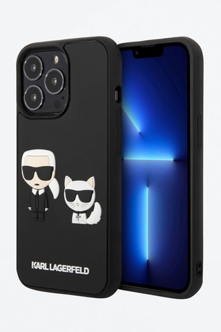  Capa Karl & Choupette para iPhone 13 Pro Max - Preto 