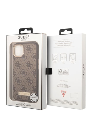 Capa iPhone 14 Plus Magsafe Castanho - Guess