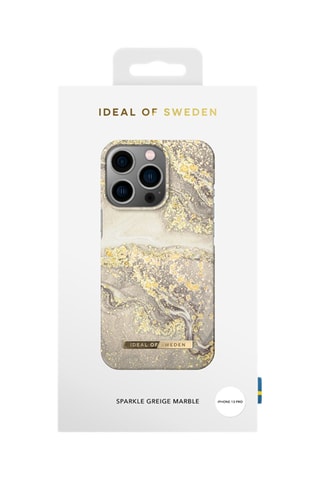 Capa iPhone 13 Pro Sparkle Greige Marble - Cinzento e dourado - Ideal of Sweden