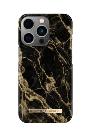 Capa iPhone 13 Pro Golden Smoke Marble - Preto e bege - Ideal of Sweden