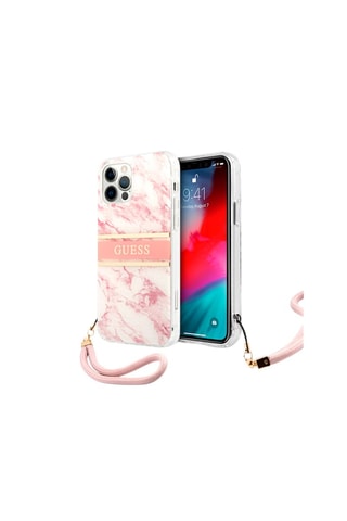 Capa iPhone 12 e iPhone 12 Pro Rosa e branco - Guess