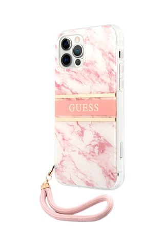 Capa iPhone 12 e iPhone 12 Pro Rosa e branco - Guess