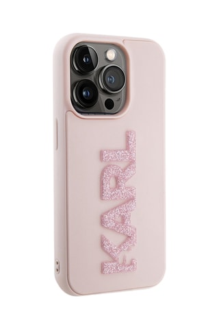 Capa 3D Glitter iPhone 15 Pro Rosa - Karl Lagerfeld