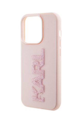 Capa 3D Glitter iPhone 15 Pro Rosa - Karl Lagerfeld